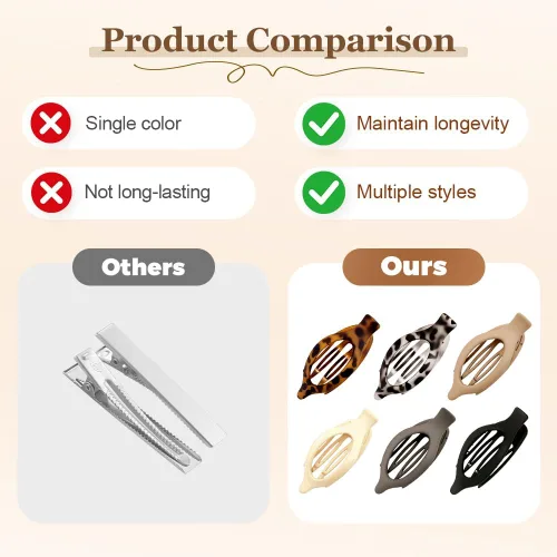 Vista 4 de Pinzas planas para el cabello para mujeres - 2026 Nuevas pinzas de garra planas para mujeres, pinzas de pico de pato para cabello grueso o fino
