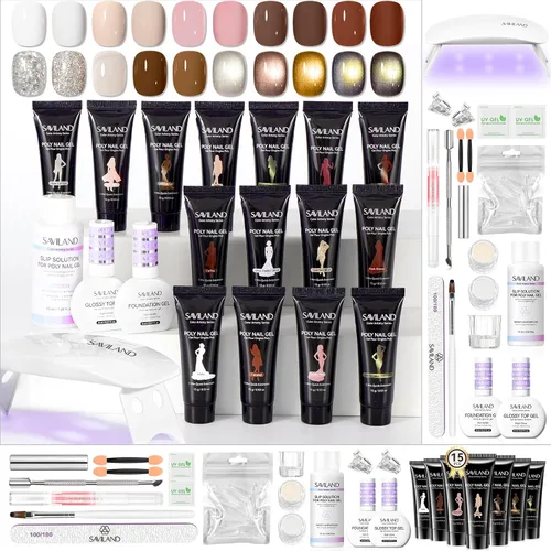 Vista 11 de SAVILAND Hema-Free Poly Gel Kit, 36 Colors, All-in-1 for Beginner DIY Home 36 Colors, 4+ Weeks Wear, Durable Resin, Quick Extension, Smooth