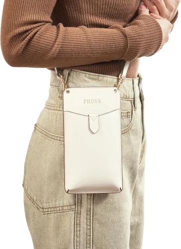 Vista 7 de ROWNYEON Monederos pequeños para teléfono celular para hombres y mujeres, portátil, ligero, casual, diario, para viajes, tarjetero de crédito, Blanco