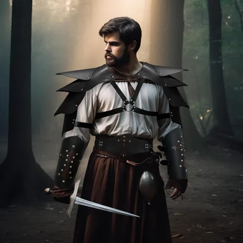 Vista 3 de Medieval Knight Mens Leather Shoulder Armor Steampunk Chest Belt Armor Knight Armor Viking Armor Faux Leather Arm Guards