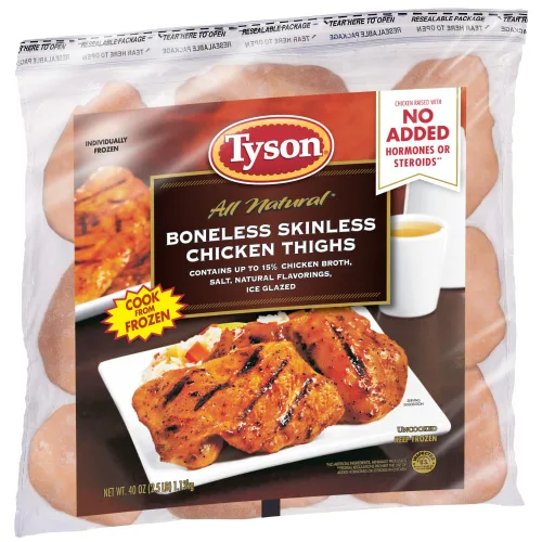Vista 4 de Tyson® Muslos de pollo deshuesados y sin piel, 2.5 libras (congelado)