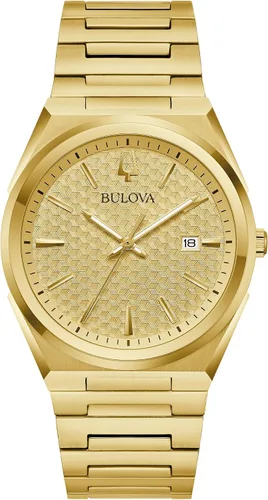 Vista 7 de Bulova Mens Dress Classic Quartz Two Tone Stainless Steel Watch, Patterned Dial, 39mm Plateado
