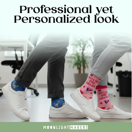 Vista 95 de Moonlight Makers Funny Colored Socks, Novelty Socks, Stocking Stuffer, Unisex Socks