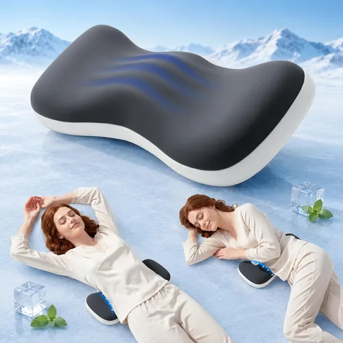 Vista 12 de Almohada de Soporte Lumbar para Cama, Almohadas de Espuma Viscoelástica para Alivio del Dolor de Espalda, Almohada de Alivio del Dolor Lumbar