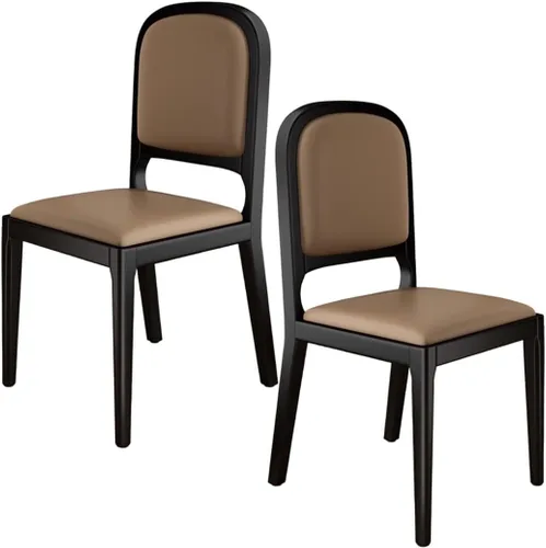 Vista 12 de YVYKFZD Sillas de comedor de madera maciza, juego de sillas de cocina sin brazos, silla de comedor tapizada de cuero, silla de sala de estar