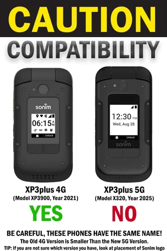 Vista 7 de Funda con clip para teléfono móvil Sonim XP3 Plus 4G, cubierta rígida delgada Nakedcellphone y [rotación/trinquete] Combo de funda de cadera