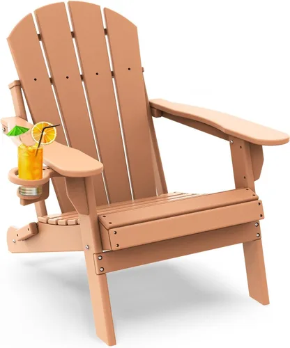 Vista 37 de GREENVINES Silla Plegable Adirondack Plástico HDPE Sillas para Fogata Todo Tiempo Portavasos Ártico para Terraza Patio Trasero Patio