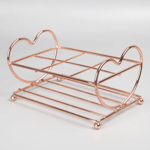 Vista 9 de Creative Home 50270 - Juego de 6 frascos de vidrio para especias con organizador de estante con acabado de cobre