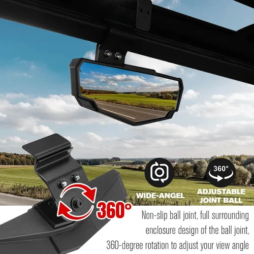 Vista 2 de A & UTV PRO Espejo retrovisor central para Can-Am Defender MAX Polaris Ranger 570 900 1000 accesorios de tripulación 2015-2024, espejo trasero