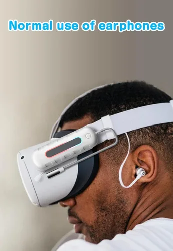 Vista 5 de Paquete de batería para Oculus Quest 2, accesorios para auriculares Oculus Quest 2, 5000mAh Extended Power Compatible con Meta Quest 2 Oculus