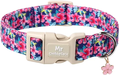 Vista 55 de MR.CHUBBYFACE· Collar de perro de San Valentín azul, lindo collar de cachorro con lazo azul, collar ajustable de algodón para mascotas con hebilla