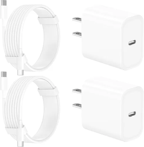 Vista 15 de [Certificado MFi de Apple] Cargador para iPhone 17 de carga rápida, paquete de 4 adaptadores de corriente dinámicos de 40 W, cargador USB C
