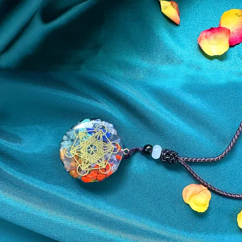 Vista 4 de Collar de cristal de 7 piedras de chakras, curación de piedras preciosas, collar de mujeres y hombres, joyería del árbol de la vida, regalos