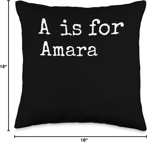 Vista 4 de Name Amara Classroom Daughter Custom School Kids Almohada personalizada A is for Amara Name Student Kindergarten, 16 x 16 pulgadas, multicolor