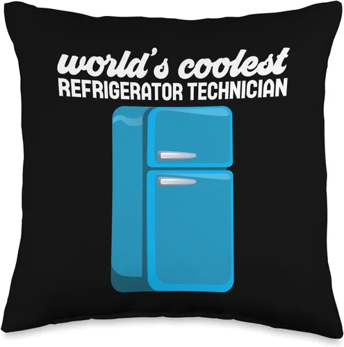 Vista 4 de CharlIan Minds - Cool Fridge Solutions World Coolest Tech Clean Your Refrigerator Day Throw Pillow, 18x18, Multicolor
