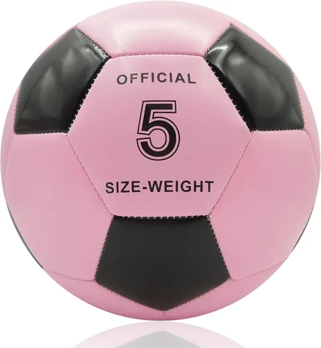 Vista 12 de VerdeFlow Balón de fútbol tamaño 5 partido de PVC cosido a máquina, fútbol para adultos y principiantes, tacto consistente para disparos de regates