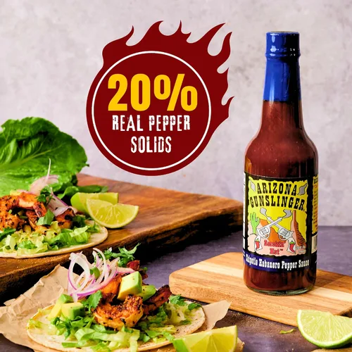 Vista 7 de Arizona Gunslinger 's Chipotle Salsa de pimienta habanero (1) 5 oz.