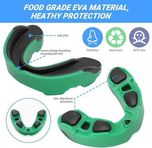 Vista 5 de Number-one Paquete de 3 protectores bucales suaves, protectores bucales deportivos profesionales para boxeo, jujitsu, artes marciales mixtas