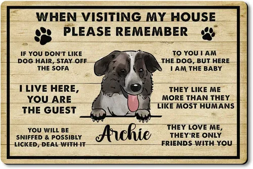 Vista 12 de VOTANTA Felpudo personalizado con mastín de abruzzese, tapetes personalizados para perros, regalos divertidos para los amantes de los perros, dueños