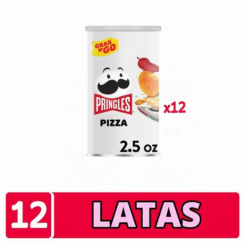 Vista 5 de Pringles Papas fritas de patata, aperitivos para el almuerzo, aperitivos para llevar, Grab n' Go, pizza (12 latas)