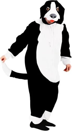 Vista 3 de Pijama de perro Border Collie para adultos, disfraz de perro, pijama de una pieza para cosplay, pijama de animal para mujeres y hombres