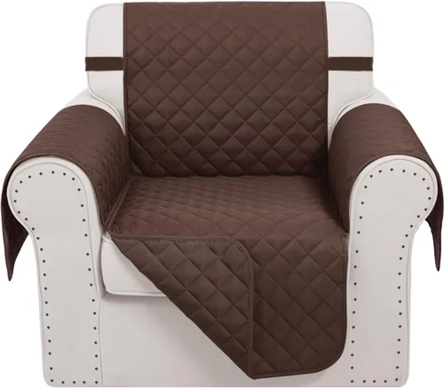 Vista 45 de Fundas para Silla Reclinable Reversibles Funda de Sofá para Mascotas Protector de Muebles Lazy Boy (Silla 23'', Beige/Beige)