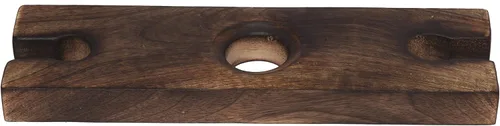 Vista 3 de GoCraft Botella de vino de madera antigua hecha a mano y soporte para vidrio, soporte rústico de encimera para 1 botella y 2 vasos, organizador