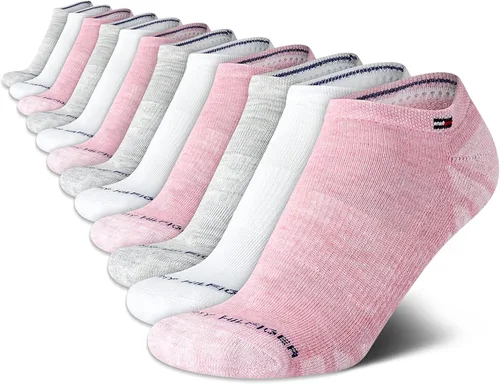 Vista 15 de Tommy Hilfiger Womens 12 Pack Lightweight Cushioned Low Cut No Show Socks Negro (black Logo)