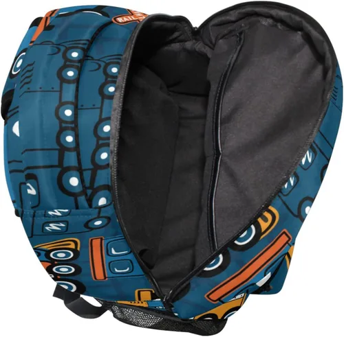 Vista 6 de Monster Truck Car - Mochila escolar para niños, niñas, mochila escolar para escuela primaria, mochila de viaje, Steam Train, Mochilas Daypack