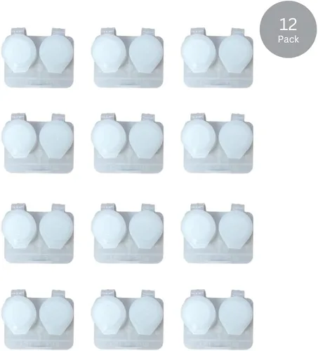Vista 2 de Paquete de 12, fundas transparentes para lentes de contacto con tapa abatible Deep Well (12)