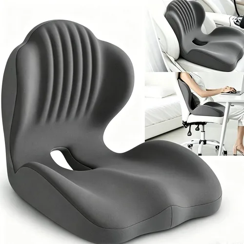 Vista 8 de Cojín ergonómico de espuma viscoelástica, cojín de asiento con soporte lumbar integrado, espuma viscoelástica antideslizante con diseño integrado