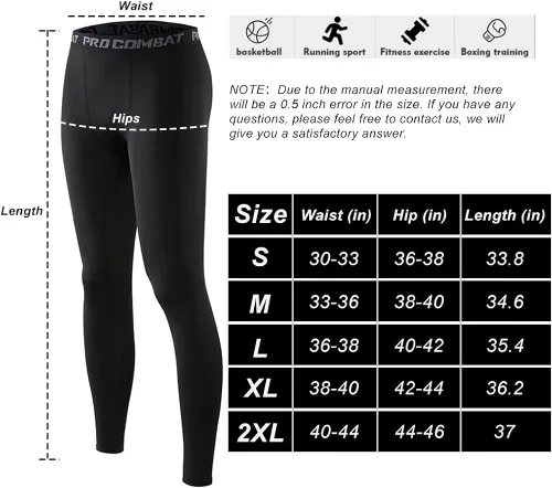 Vista 6 de HYCOPROT Pantalones de compresión para hombre, pantalones ajustados atléticos, leggings de capa base para correr, entrenamiento, deportes, yoga