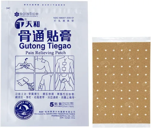 Vista 4 de Tianhe Gutong Tiegao - Parche para aliviar el dolor muscular, articulaciones, espalda, inflamación y dolor deportivo (10 parches por caja) (1 caja)