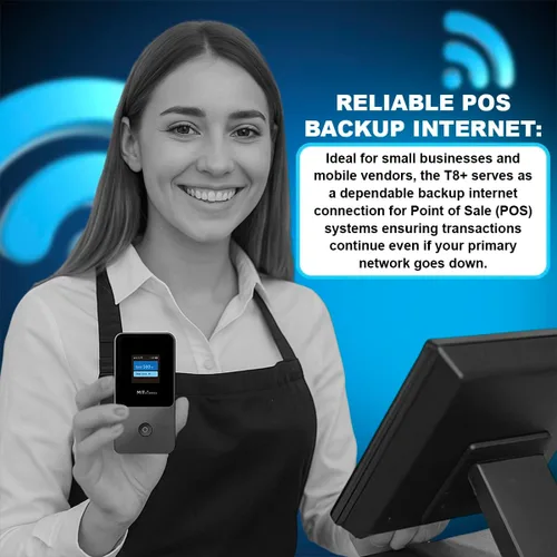 Vista 5 de MITwireless T8+ Hotspot WiFi portátil Internet móvil 4G LTE y enrutador de viaje para Estados Unidos y más de 200 países Sin SIM ni contrato