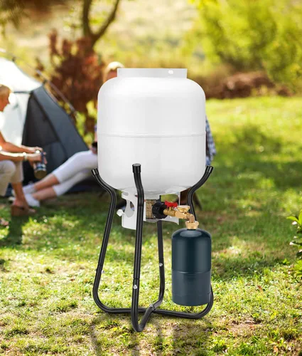 Vista 7 de WADEO Adaptador de recarga de propano con válvula y medidor, llena botellas de 1 lb desde tanque de propano de 20 lb, diseño de codo de 90 grados