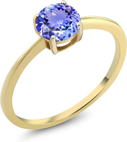 Vista 13 de Gem Stone King Anillo de compromiso solitario con piedra preciosa de oro amarillo de 10 quilates Redondo de 0.236 in Anillo de compromiso
