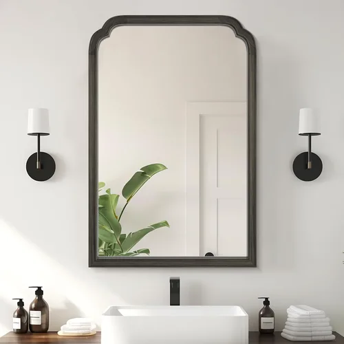 Vista 28 de Espejos de Baño de Madera para Montar en la Pared, 16" x 20" Marco de Madera Rústica Espejos de Pared Decorativos para Sala de Estar o Dormitorio