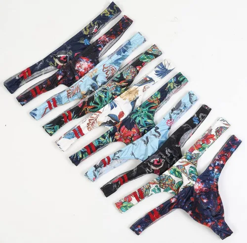 Vista 6 de Maiclaice Tanga de elastano para hombre, ropa interior de bikini cómoda de tiro bajo