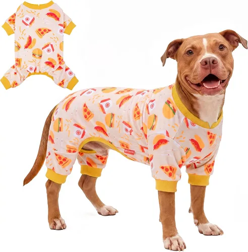 Vista 41 de KYEESE - Pijama de terciopelo para perros, con patrón de patos amarillos, ropa elástica y suave para cachorros y perros pequeños, mameluco cómodo