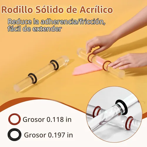 Vista 3 de Herramientas de corte de arcilla polimérica, Pasador de rodillo acrílico, Cortadores de arcilla flexible de 5 piezas, Cortadores de cerámica Kit