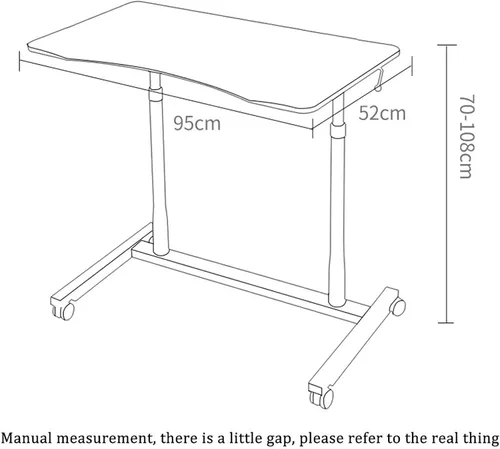Vista 3 de DATEN Mesas de cama sobre cama con ruedas, mesa de computadora portátil ajustable en altura, escritorio de pie para computadora portátil, mesa Blanco