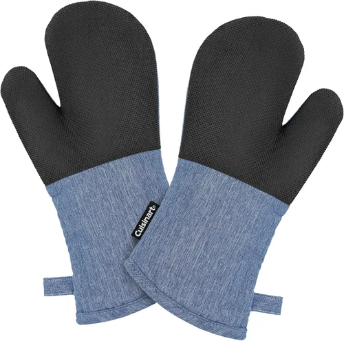 Vista 8 de Cuisinart Chambray - Guantes para horno de cocina, resistentes al calor Carbón