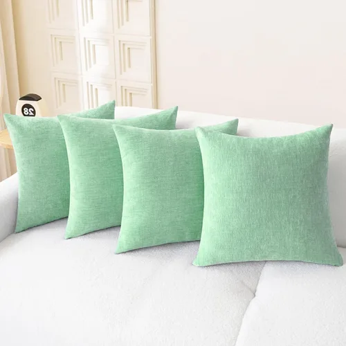 Vista 101 de CaliTime - Paquete de 2 fundas de almohada acogedoras para sofá, decoración del hogar, felpilla suave teñida sólida, 16 x 16 pulgadas, marrón Marrón
