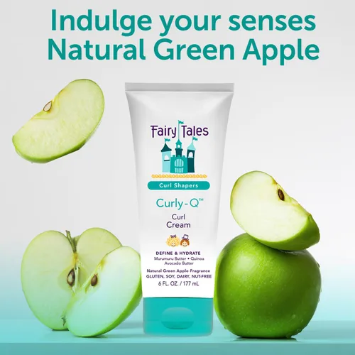 Vista 4 de Fairy Tales Curly Q Kids Curl Cream – Crema para rizos ligeros para niños con cabello rizado y ondulado - Libre de parabenos, sulfatos, gluten