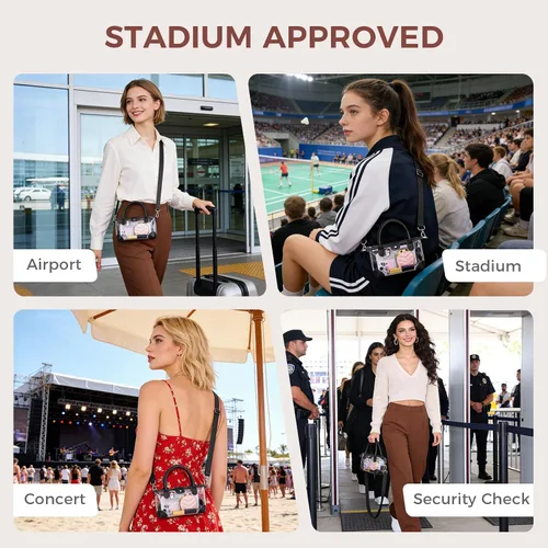 Vista 9 de OFY Clear Bag for Stadium Approved Clear Stadium Bags for Women Small Crossbody Purse Handbags for Concerts Sports Events