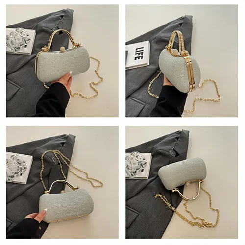 Vista 7 de Bolso de mano con diamantes de imitación para mujer Bolso cruzado convertible de noche y fiesta Citas de graduación de boda