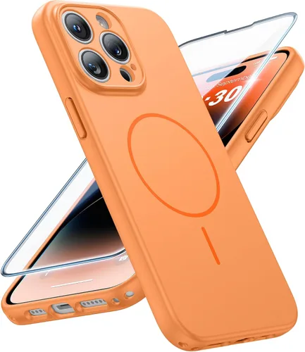 Vista 89 de FNTCASE Funda para iPhone 17 Pro: Fundas delgadas translúcidas de color azul claro compatibles con MagSafe, protección completa de la cámara