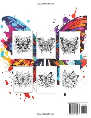 Vista 2 de Butterflies and Flowers Easy Coloring Book Cute and Beautiful Butterflies and Flowers to ENJOY IT - Coloring Pages with Mandalas and Uniques