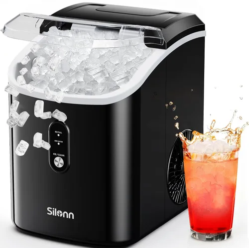 Vista 10 de Silonn Nugget Ice Maker Encimera - 36 libras 24H Masticable Pellet Sonic Black-pro