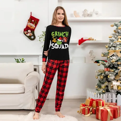 Vista 3 de Aimery Conjunto de pijamas de Navidad familiares a juego, divertidos pijamas de Navidad para parejas, mujeres y hombres, ropa de descanso, tallas